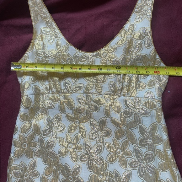 Kate Spade Elegant Gold and Ivory Floral Dress - Picture 4 of 7